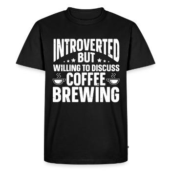Funny Introvert Gifts - Men's Premium Organic T-Shirt - black - Front - Nico (187cm)