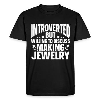 Fun Introvert Gifts - Men's Premium Organic T-Shirt - black - Front - Nico (187cm)