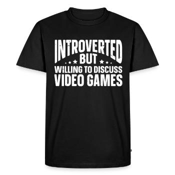Fun Introvert Gifts - Men's Premium Organic T-Shirt - black - Front - Nico (187cm)