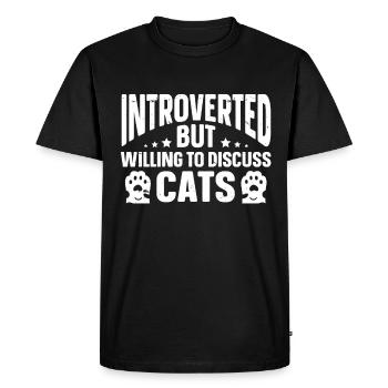 Fun Introvert Gifts - Men's Premium Organic T-Shirt - black - Front - Nico (187cm)