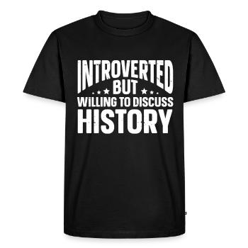 Fun Introvert Gifts - Men's Premium Organic T-Shirt - black - Front - Nico (187cm)