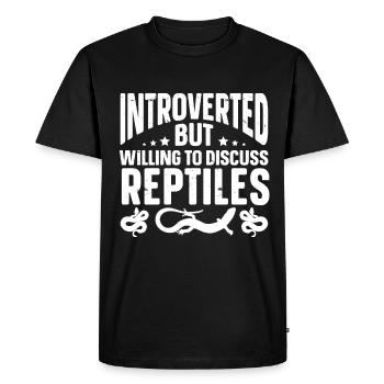 Fun Introvert Gifts - Men's Premium Organic T-Shirt - black - Front - Nico (187cm)