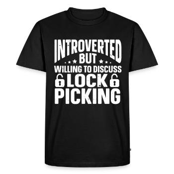 Fun Introvert Gifts - Men's Premium Organic T-Shirt - black - Front - Nico (187cm)