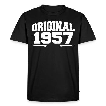 Original 1957 | Cadeau d’anniversaire 1957 - T-shirt Premium bio Homme - noir - Devant - Nico (187cm)