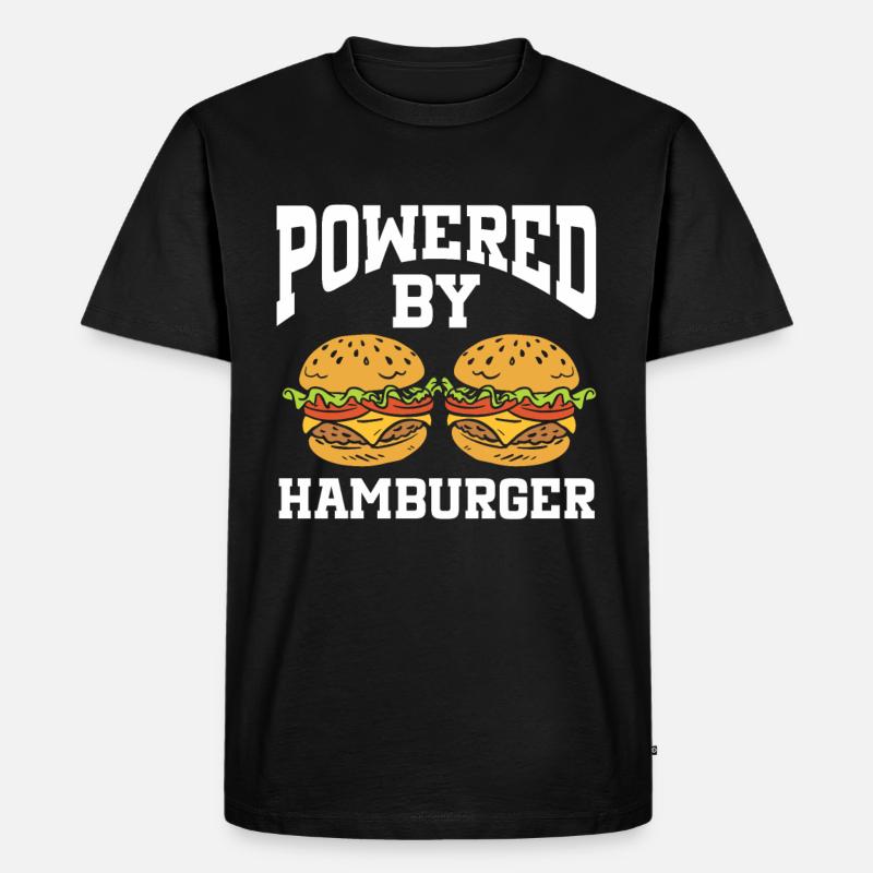 Powered By Hamburger - Männer Premium Bio T-Shirt - Schwarz