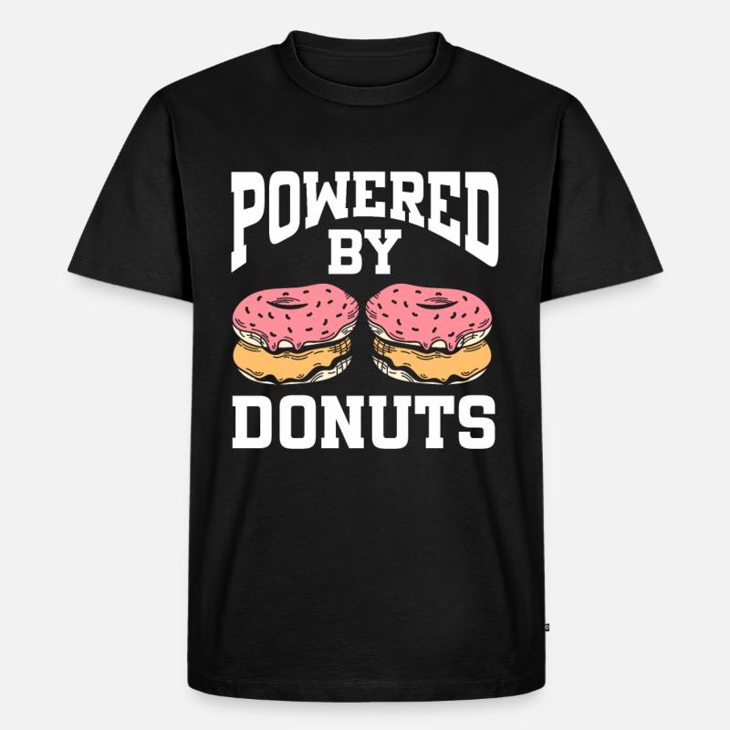 Powered By Donuts - Männer Premium Bio T-Shirt - Schwarz