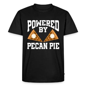 Powered By Pecan Pie - Men's Premium Organic T-Shirt - black - Front - Nico (187cm)