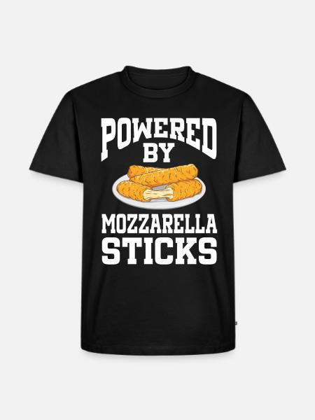 Powered By Mozzarella Sticks - Men's Premium Organic T-Shirt - black