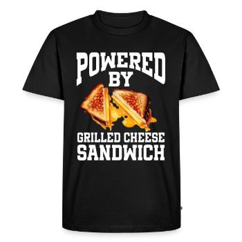 Sandwich au fromage grillé - T-shirt Premium bio Homme - noir - Devant - Nico (187cm)