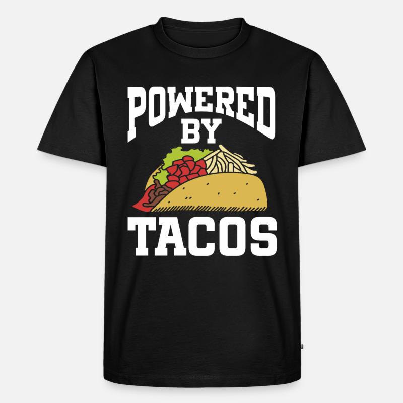 Powered By Tacos - Männer Premium Bio T-Shirt - Schwarz