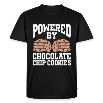 Propulsé par des biscuits aux pépites de chocolat - T-shirt Premium bio Homme - noir - Devant - Nico (187cm)