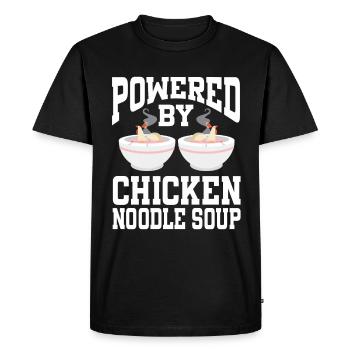 Soupe au poulet et aux nouilles - T-shirt Premium bio Homme - noir - Devant - Nico (187cm)