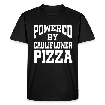 Propulsé par la pizza au chou-fleur - T-shirt Premium bio Homme - noir - Devant - Nico (187cm)