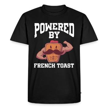 Propulsé par du pain doré - T-shirt Premium bio Homme - noir - Devant - Nico (187cm)