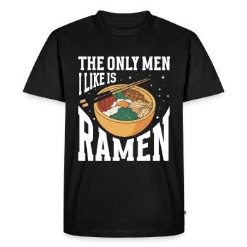 Ramen Lover Soupe de nouilles japonaise Ramen - T-shirt Premium bio Homme - noir - Devant - Nico (187cm)