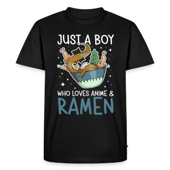 Ramen Lover Soupe de nouilles japonaise Ramen - T-shirt Premium bio Homme - noir - Devant - Nico (187cm)