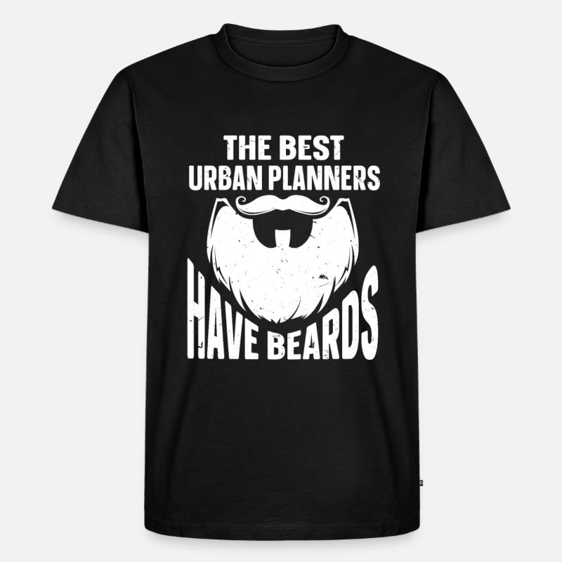 Beard Quote Bearded Men - Männer Premium Bio T-Shirt - Schwarz