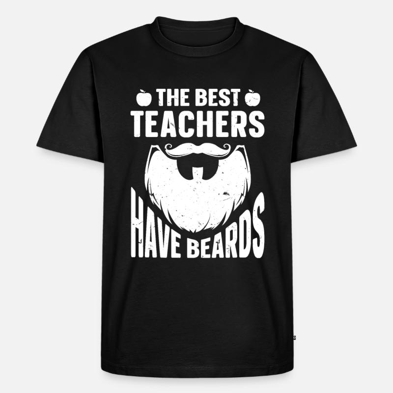 Beard Quote Bearded Men - Männer Premium Bio T-Shirt - Schwarz