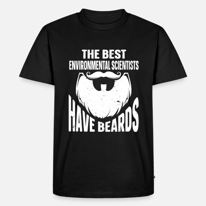 Beard Quote Bearded Men - Männer Premium Bio T-Shirt - Schwarz