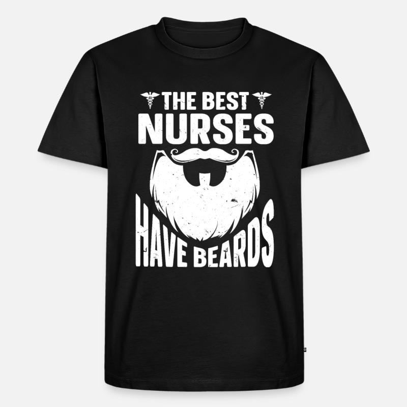 Beard Quote Bearded Men - Männer Premium Bio T-Shirt - Schwarz