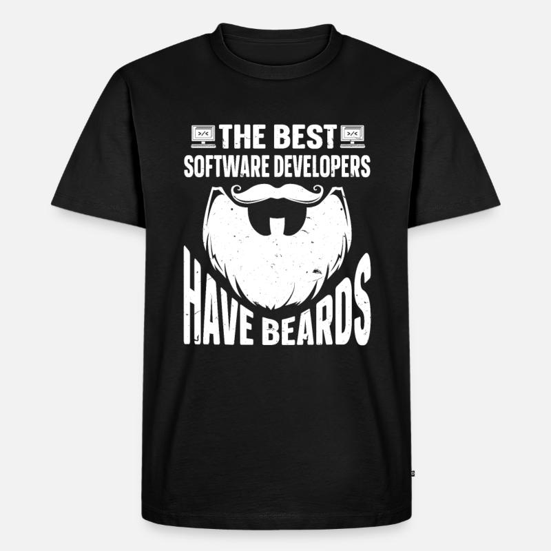 Beard Quote Bearded Men - Männer Premium Bio T-Shirt - Schwarz