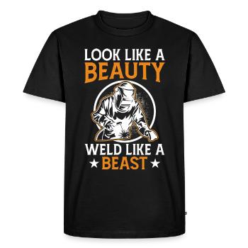 Welder Saying Funny Welding Boilermaker Welder - Men's Premium Organic T-Shirt - black - Front - Nico (187cm)
