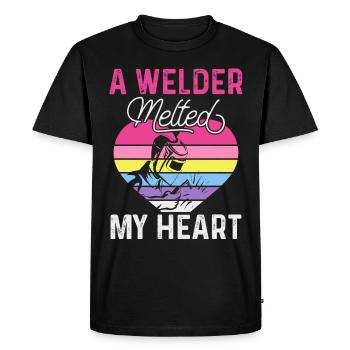 Soudeur disant drôle soudeur chaudronnier soudeur - T-shirt Premium bio Homme - noir - Devant - Nico (187cm)