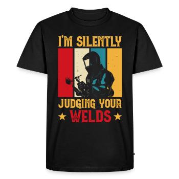 Welder Saying Funny Welding Boilermaker Welder - Men's Premium Organic T-Shirt - black - Front - Nico (187cm)