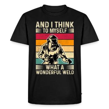 Soudeur disant drôle soudeur chaudronnier soudeur - T-shirt Premium bio Homme - noir - Devant - Nico (187cm)