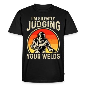 Soudeur disant drôle soudeur chaudronnier soudeur - T-shirt Premium bio Homme - noir - Devant - Nico (187cm)