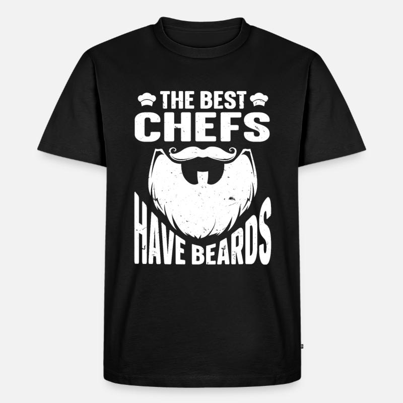 Beard Quote Bearded Men - Männer Premium Bio T-Shirt - Schwarz
