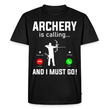 Archery Archer - Men's Premium Organic T-Shirt - black - Front - Nico (187cm)