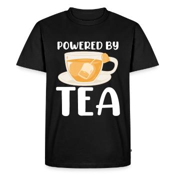 Powered By Tea Tea Lover Cup Of Tea Tea Drinker - Men's Premium Organic T-Shirt - black - Front - Nico (187cm)