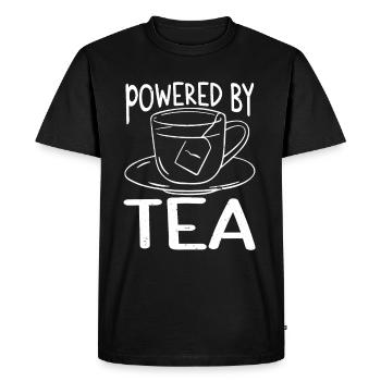 Powered By Tea Tea Lover Cup Of Tea Tea Drinker - Men's Premium Organic T-Shirt - black - Front - Nico (187cm)