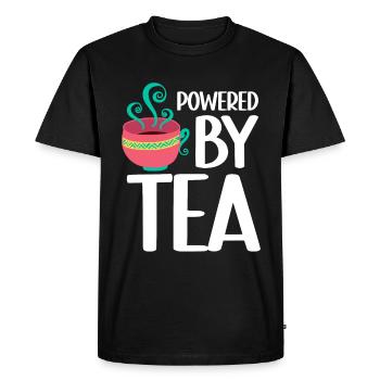 Powered By Tea Tea Lover Cup Of Tea Tea Drinker - Men's Premium Organic T-Shirt - black - Front - Nico (187cm)