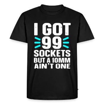 Mécanicien J’ai 99 douilles mais un 10mm n’en est pas un - T-shirt Premium bio Homme - noir - Devant - Nico (187cm)