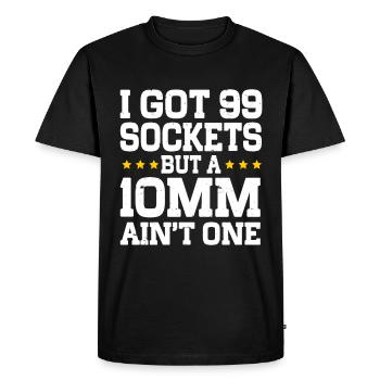 Mécanicien J’ai 99 douilles mais un 10mm n’en est pas un - T-shirt Premium bio Homme - noir - Devant - Nico (187cm)