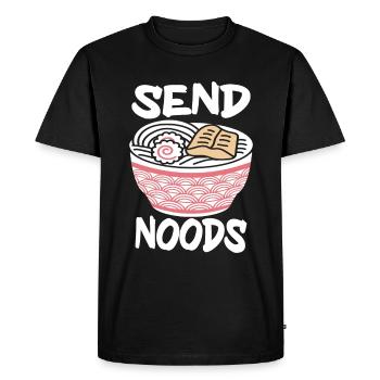 Send Noods Funny Japanese Ramen Noodle - Men's Premium Organic T-Shirt - black - Front - Nico (187cm)