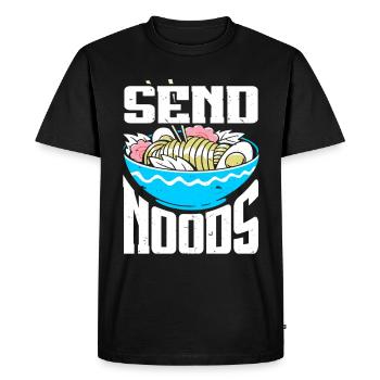 Send Noods Funny Japanese Ramen Noodle - Men's Premium Organic T-Shirt - black - Front - Nico (187cm)
