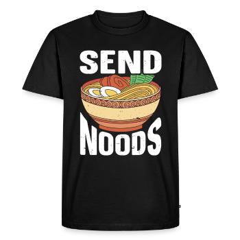 Send Noods Funny Japanese Ramen Noodle - Men's Premium Organic T-Shirt - black - Front - Nico (187cm)