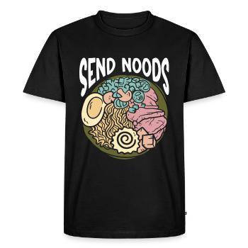 Send Noods Funny Japanese Ramen Noodle - Men's Premium Organic T-Shirt - black - Front - Nico (187cm)
