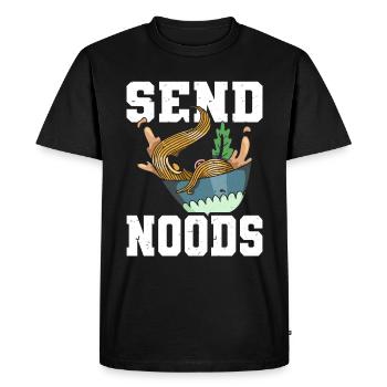 Send Noods Funny Japanese Ramen Noodle - Men's Premium Organic T-Shirt - black - Front - Nico (187cm)