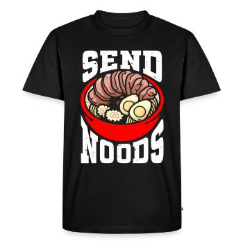 Send Noods Funny Japanese Ramen Noodle - Men's Premium Organic T-Shirt - black - Front - Nico (187cm)