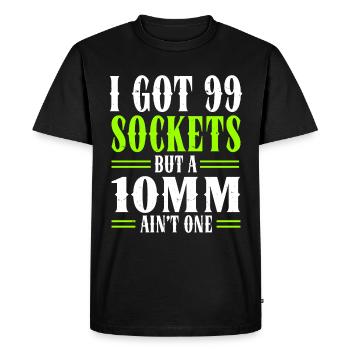 Mécanicien J’ai 99 douilles mais un 10mm n’en est pas un - T-shirt Premium bio Homme - noir - Devant - Nico (187cm)