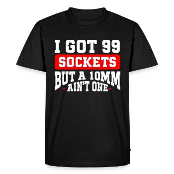 Mécanicien J’ai 99 douilles mais un 10mm n’en est pas un - T-shirt Premium bio Homme - noir - Devant - Nico (187cm)