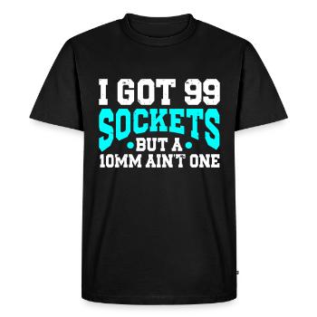 Mécanicien J’ai 99 douilles mais un 10mm n’en est pas un - T-shirt Premium bio Homme - noir - Devant - Nico (187cm)
