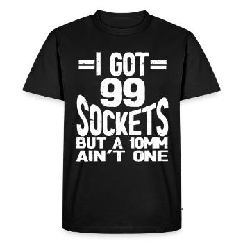 Mécanicien J’ai 99 douilles mais un 10mm n’en est pas un - T-shirt Premium bio Homme - noir - Devant - Nico (187cm)
