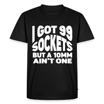 Mécanicien J’ai 99 douilles mais un 10mm n’en est pas un - T-shirt Premium bio Homme - noir - Devant - Nico (187cm)