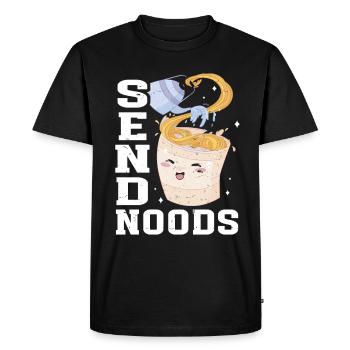 Send Noods Funny Japanese Ramen Noodle - Men's Premium Organic T-Shirt - black - Front - Nico (187cm)
