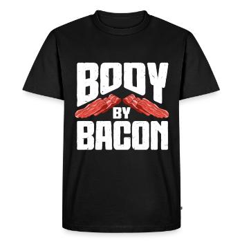 Corps par bacon - T-shirt Premium bio Homme - noir - Devant - Nico (187cm)